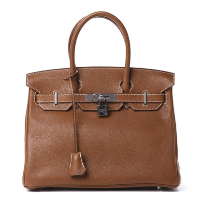 Hermes Natural Barenia Faubourg Birkin 30 Fauve 1 of 12