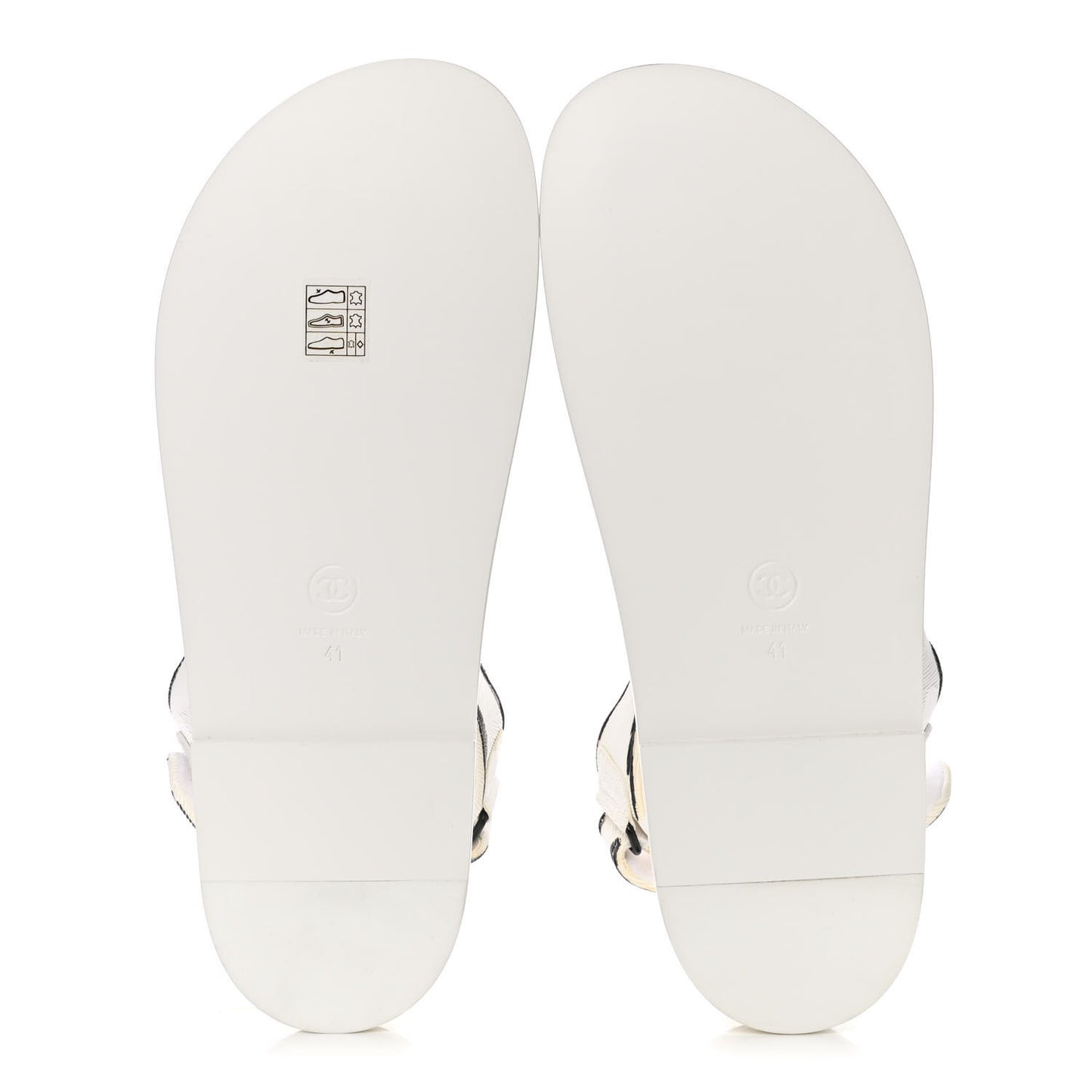 Printed Calfskin Velcro Dad Sandals 41 White Black