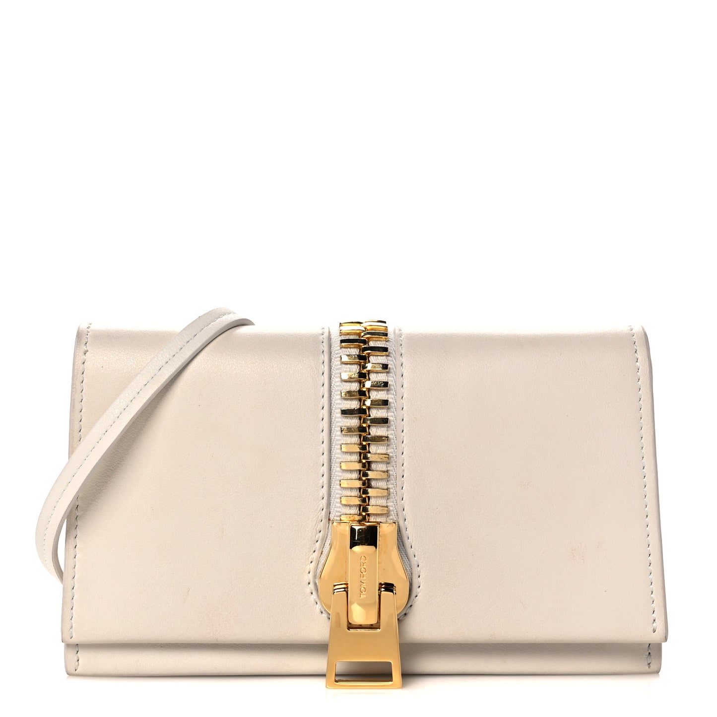 Calfskin Sedgwick Zip Clutch White