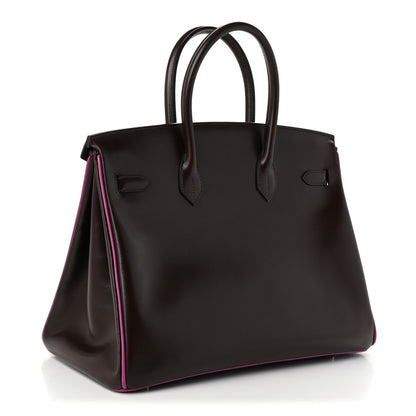Hermes Box Bi-Color Birkin 35 Ebene Cyclamen 3 of 10
