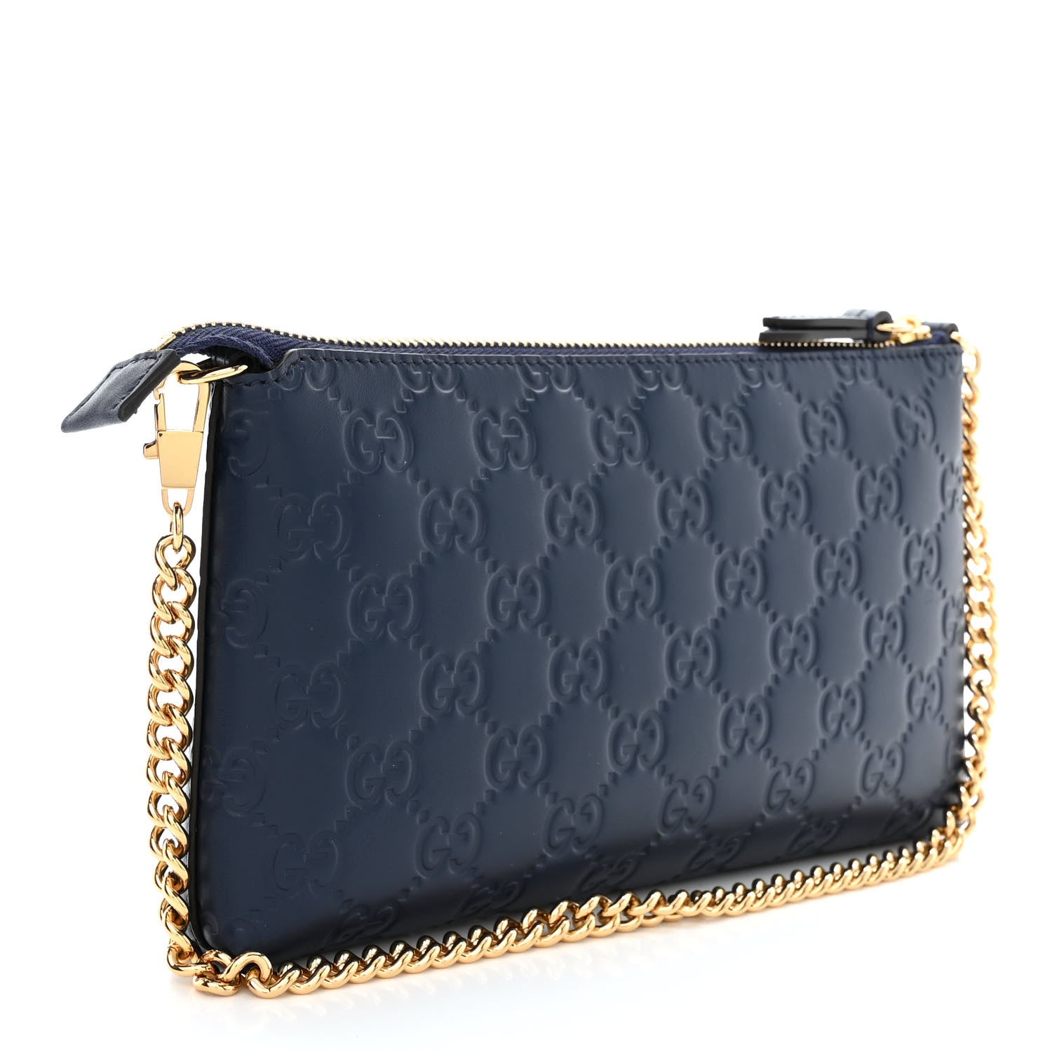 Gucci Guccissima Signature Wrist Wallet Blue Agata 3 of 11
