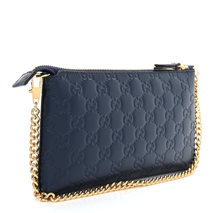 Gucci Guccissima Signature Wrist Wallet Blue Agata 3 of 11