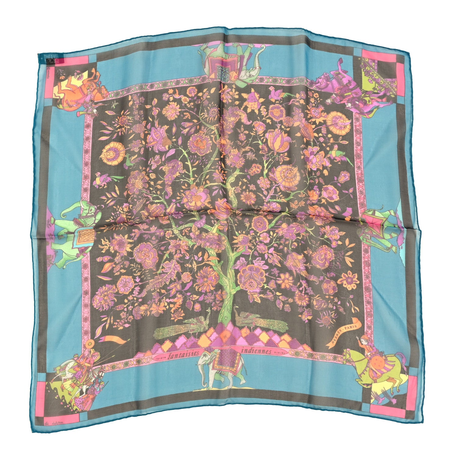 HERMES Fantaisies Indiennes スカーフ Hermes Mousseline Silk Fantaisies Indiennes Scarf 45 1977355