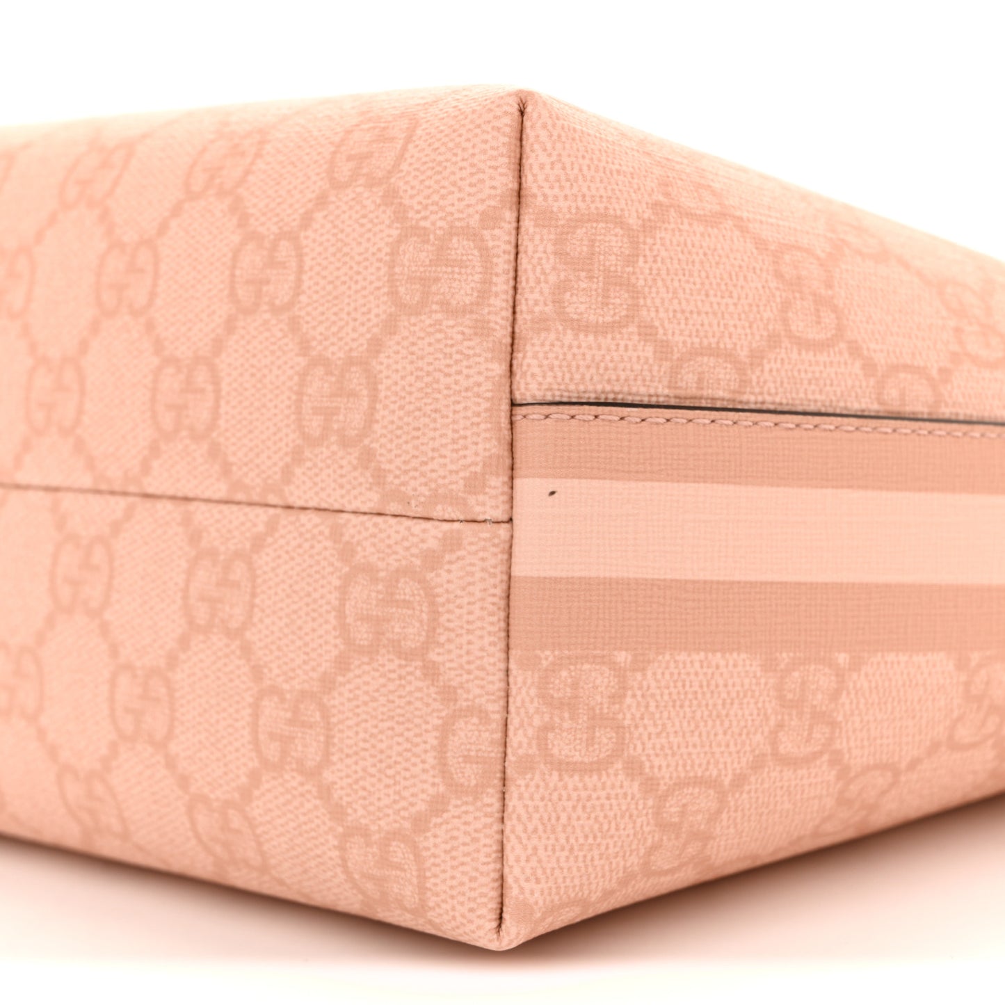 GG Supreme Monogram Textured Calfskin Web Super Mini Ophidia Shoulder Bag Pink