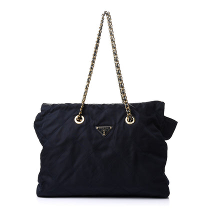 Prada Tessuto Nylon Quilted Shoulder Bag Blue 1 of 10