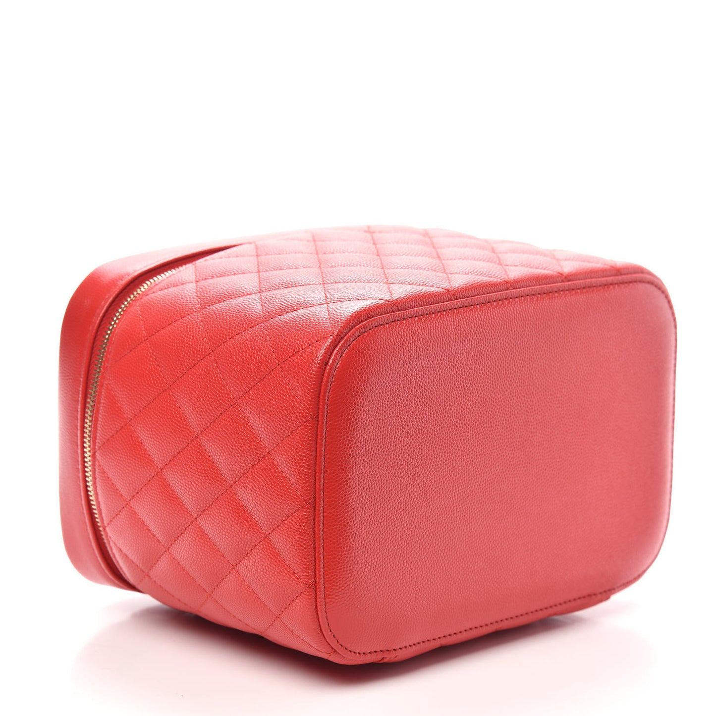 Caviar Quilted Large Vanity Pouch Red