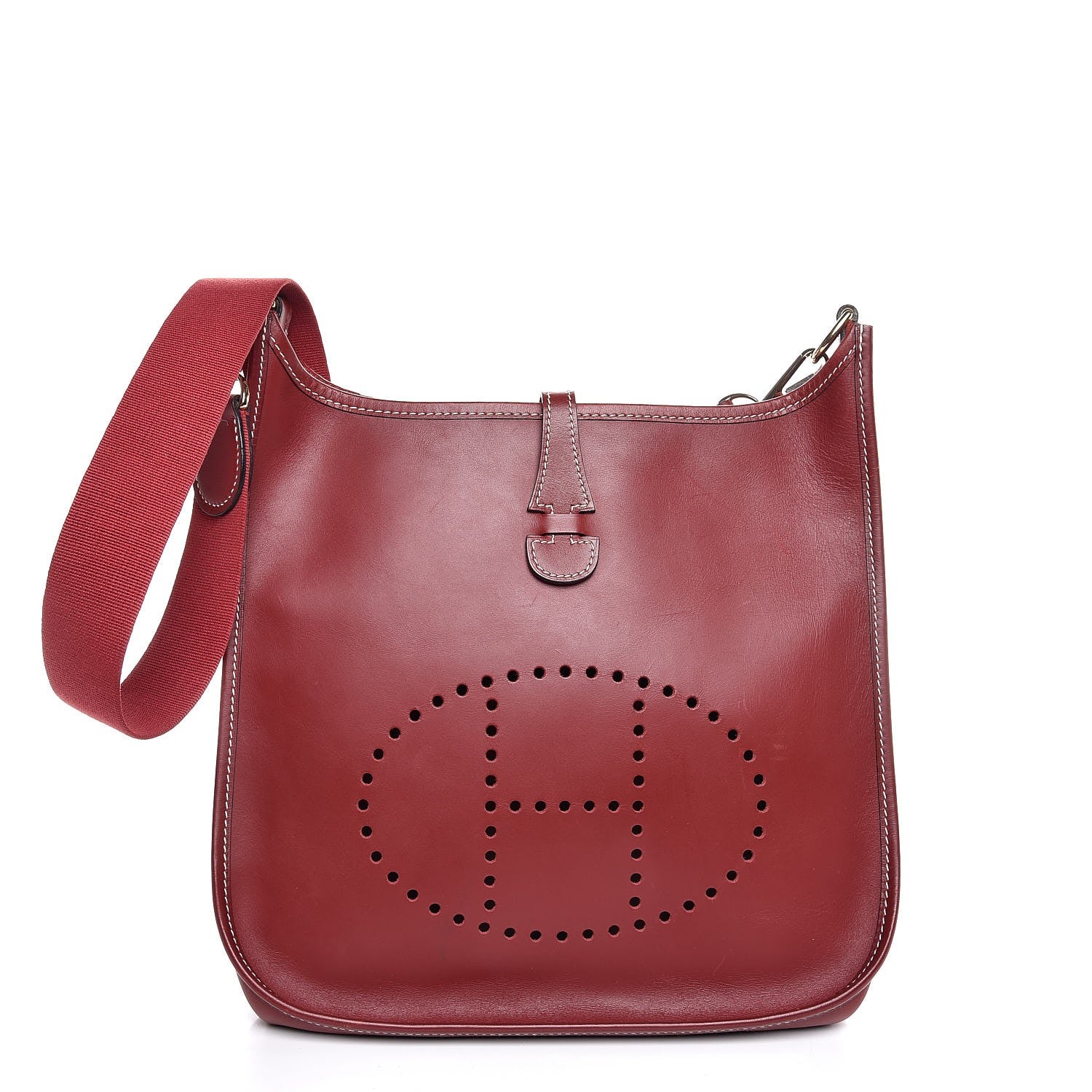 Hermes Barenia Evelyne PM Rouge H 1 of 8