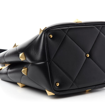 Valentino Garavani Nappa Roman Stud The Handle Bag Black 7 of 10