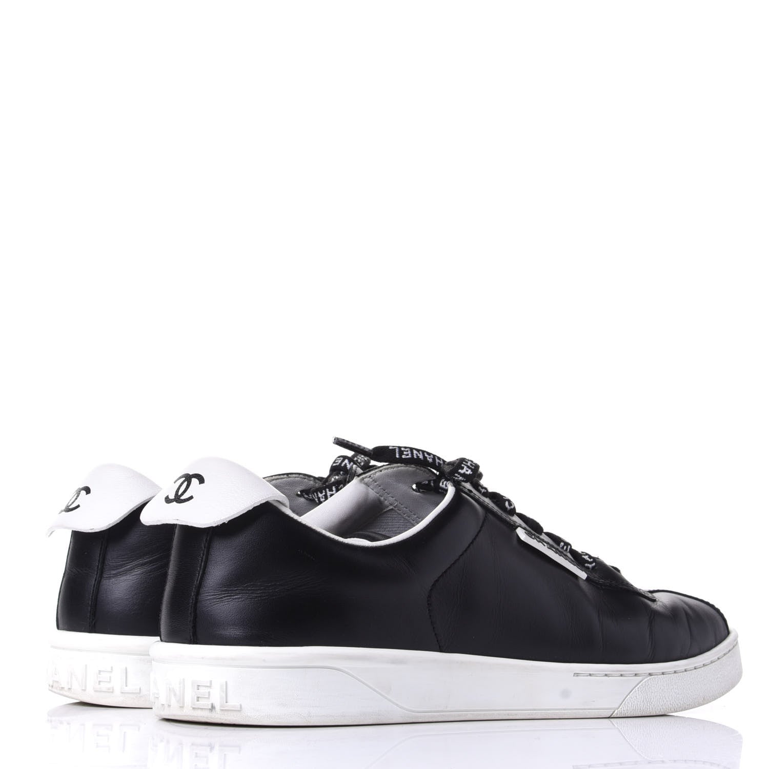 Chanel Calfskin CC Womens Sneakers 40.5 Black 4 of 11