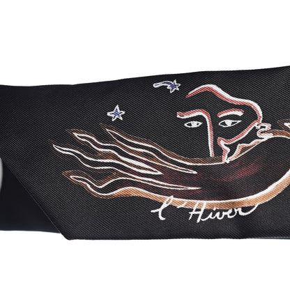 Christian Dior Silk L'Hiver Mitzah Scarf Black 8 of 9