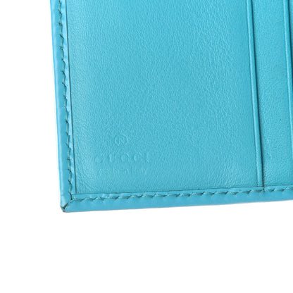 Gucci Shade Lux Calfskin Swarovski Crystal Mini GG Sparkling French Flap Wallet Turquoise 6 of 12