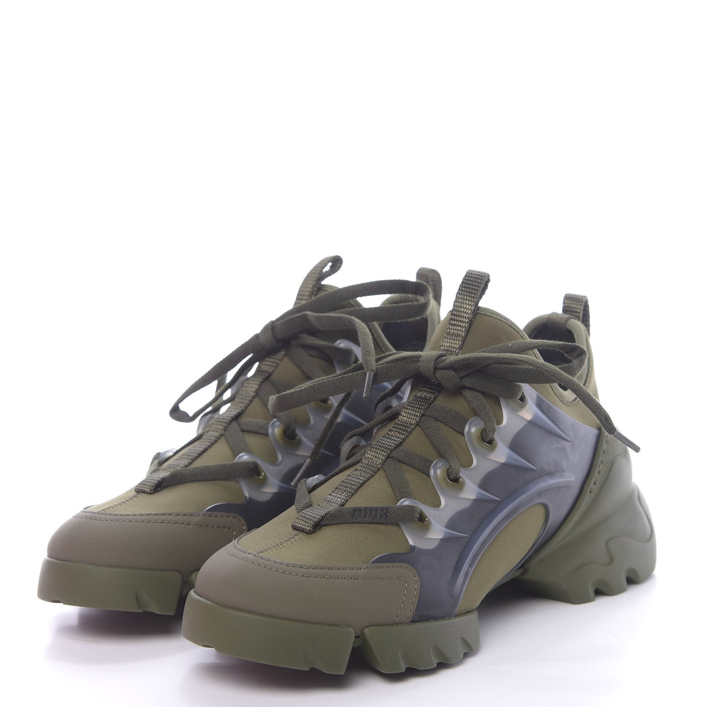 Neoprene Rubber Womens D-Connect Sneakers 35.5 Kaki