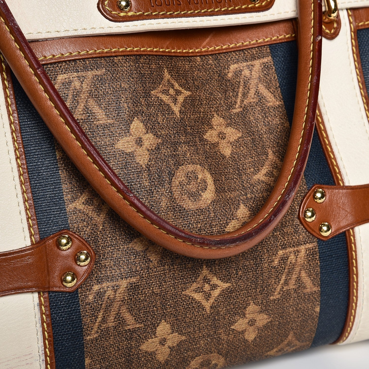 Louis Vuitton Monogram Rayures Tisse Sac GM Blue 19 of 19