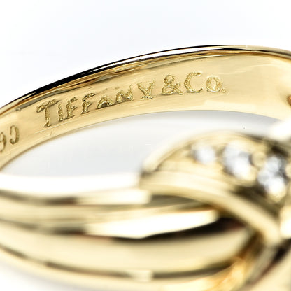 Tiffany 18K Yellow Gold Diamond Signature X Ring 50 5.25 6 of 6