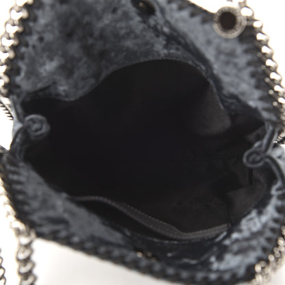 Stella McCartney Crushed Velvet Mini Falabella Fold Over Tote Blue 6 of 10