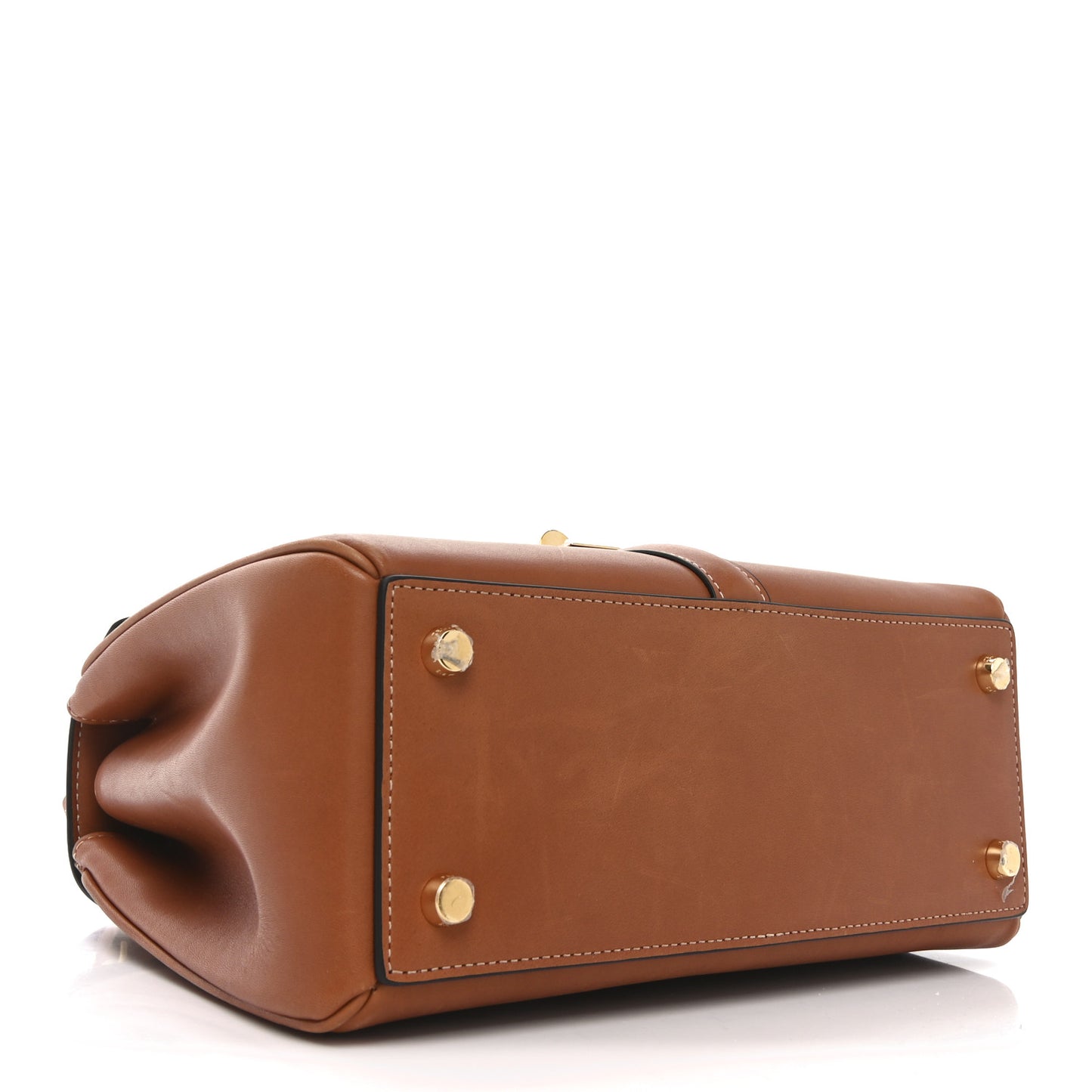 Satinated Calfskin Small 16 Top Handle Bag Tan