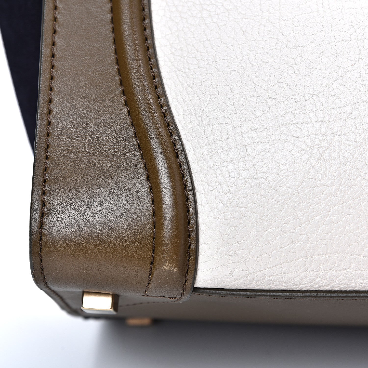 Celine Textured Calfskin Suede Tri-color Mini Luggage Cream 16 of 20