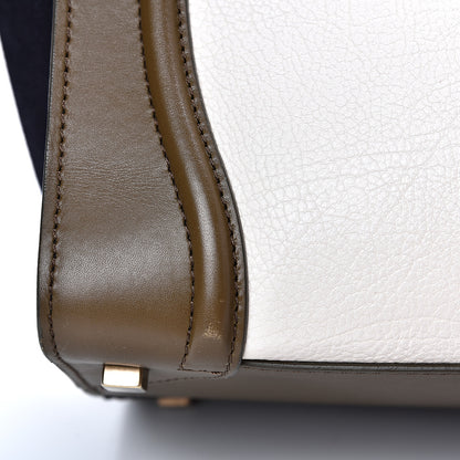 Celine Textured Calfskin Suede Tri-color Mini Luggage Cream 16 of 20