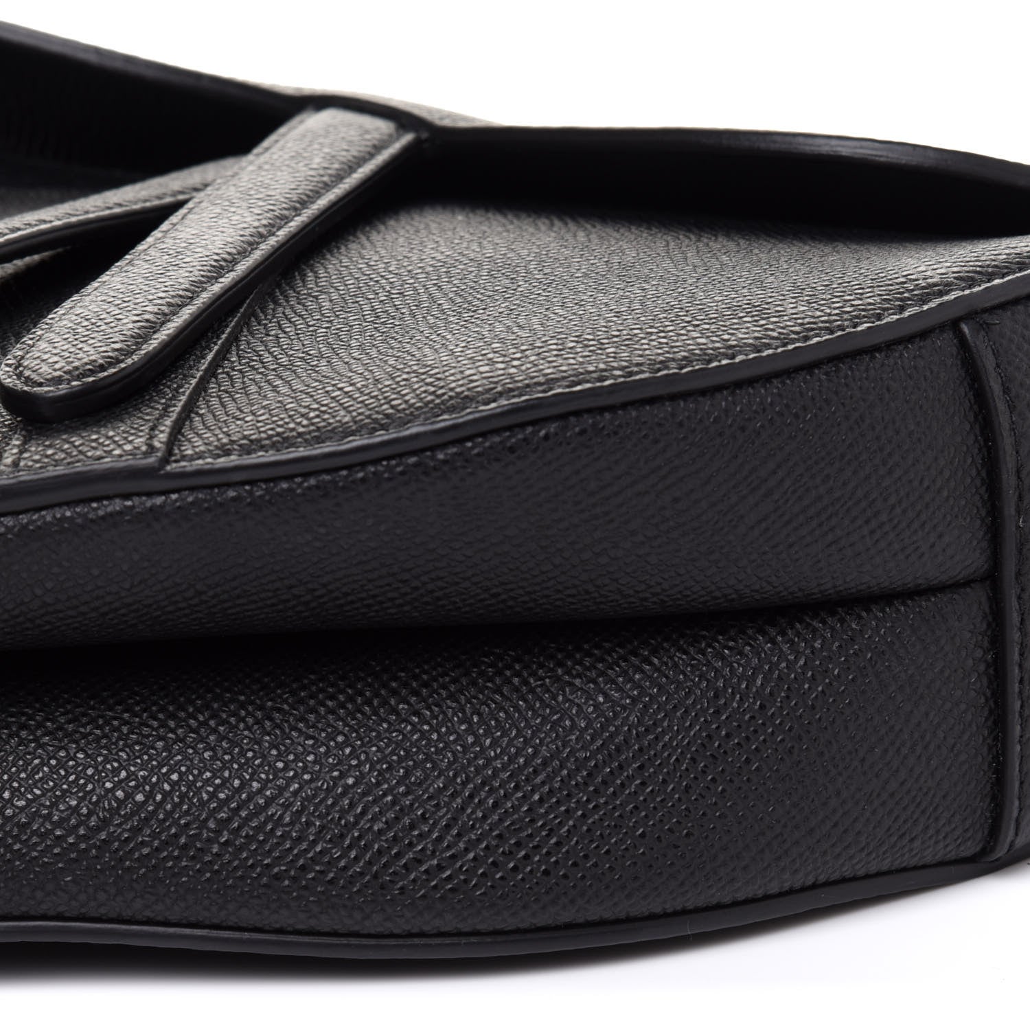 Christian Dior Grained Calfskin Saddle Bag Black 11 of 12