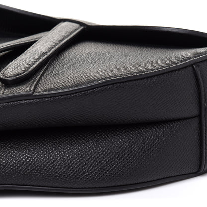 Christian Dior Grained Calfskin Saddle Bag Black 11 of 12