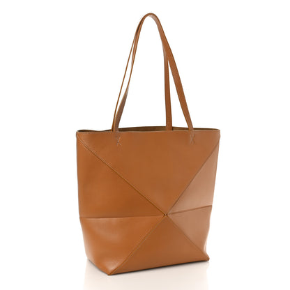 Loewe Shiny Calfskin Medium Puzzle Fold Tote Warm Desert 2 of 8