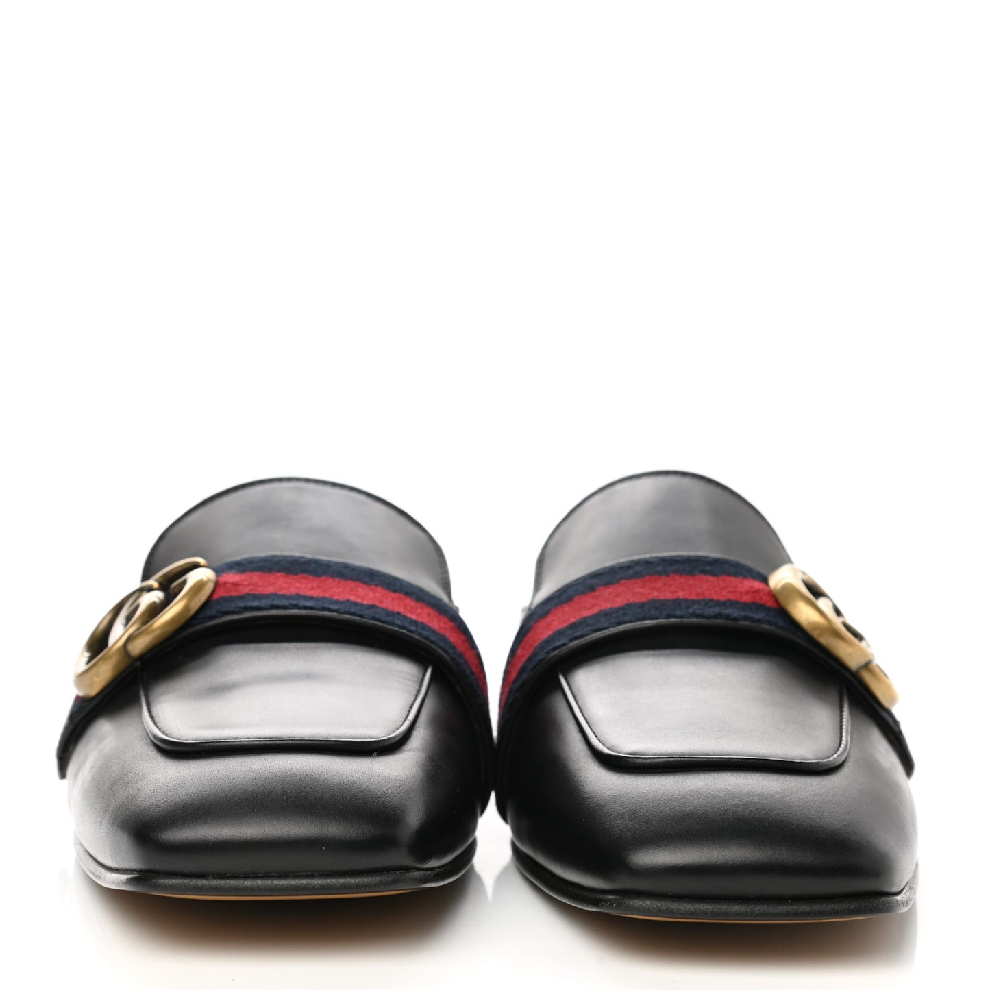 Calfskin Web Womens Peyton GG Slippers 37.5 Black