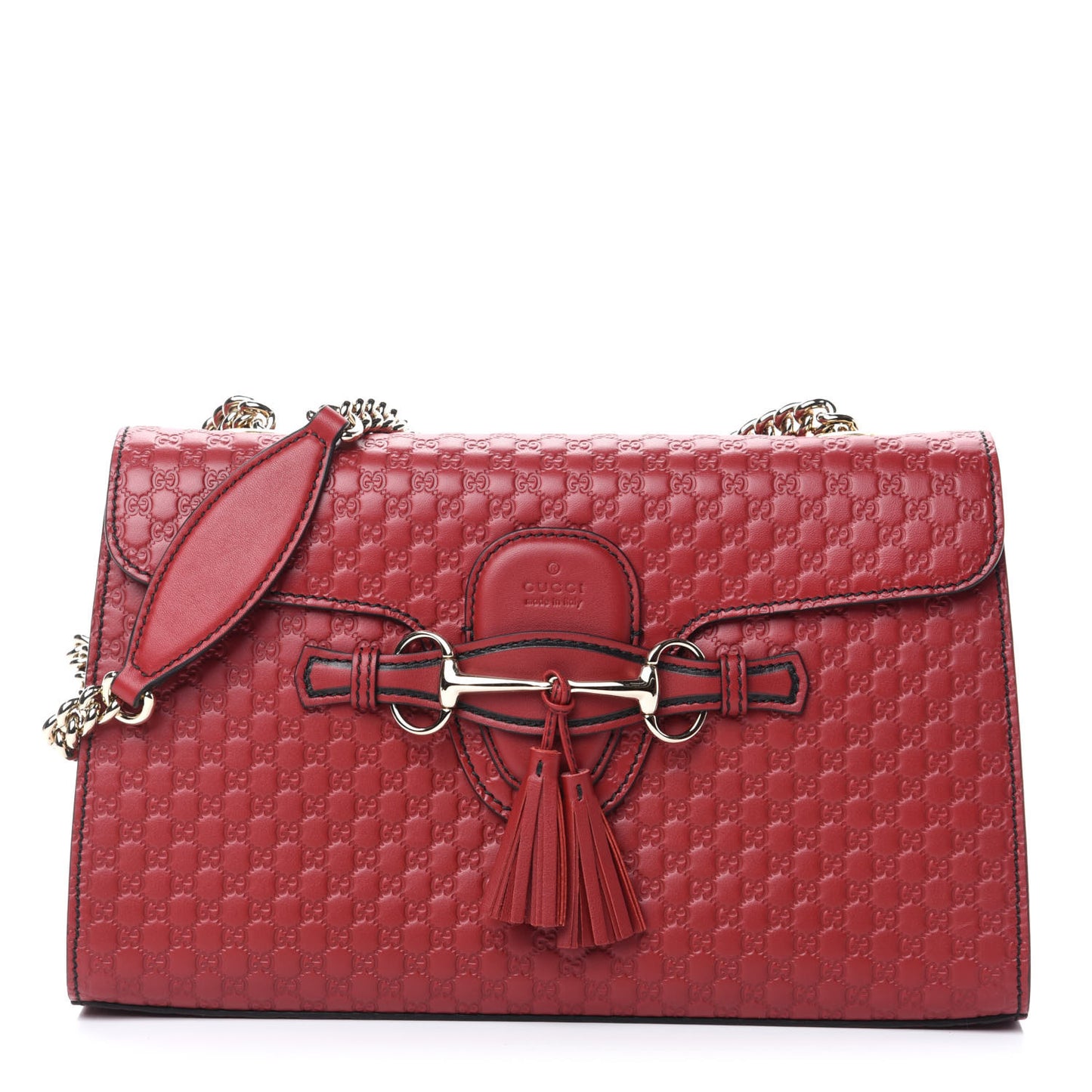 Microguccissima Medium Emily Chain Shoulder Bag Red
