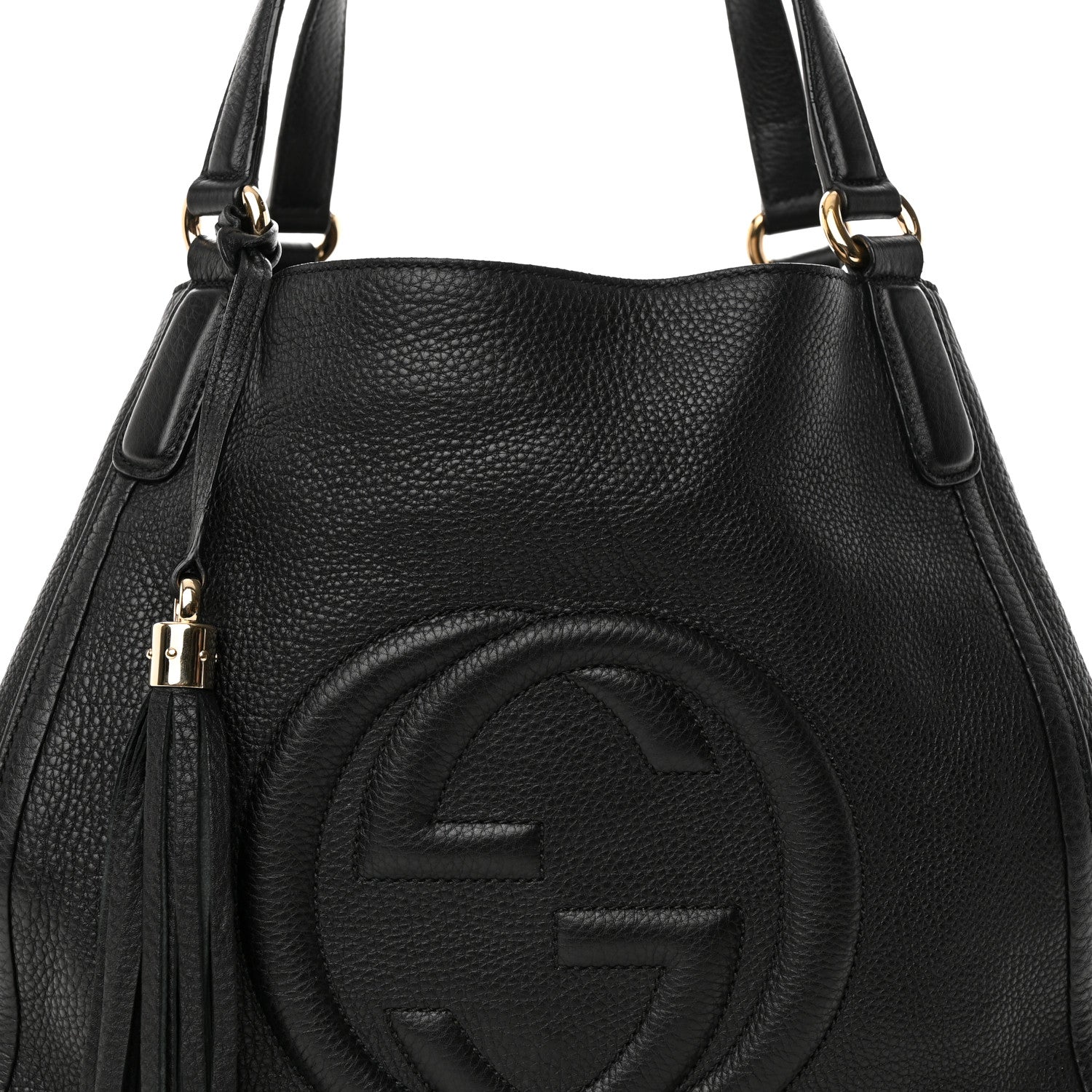 Gucci Pebbled Calfskin Medium Soho Shoulder Bag Black 8 of 13