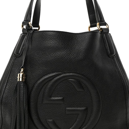 Gucci Pebbled Calfskin Medium Soho Shoulder Bag Black 8 of 13