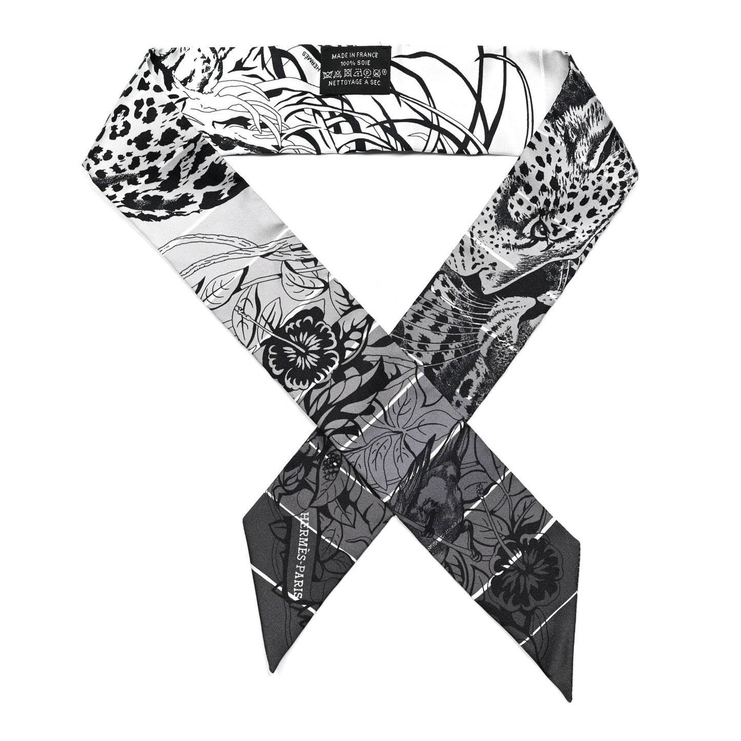 Silk Jungle Love Rainbow Twilly Gris Black White