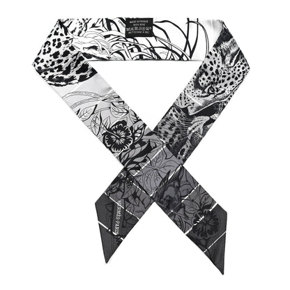 Hermes Silk Jungle Love Rainbow Twilly Gris Black White 1 of 3