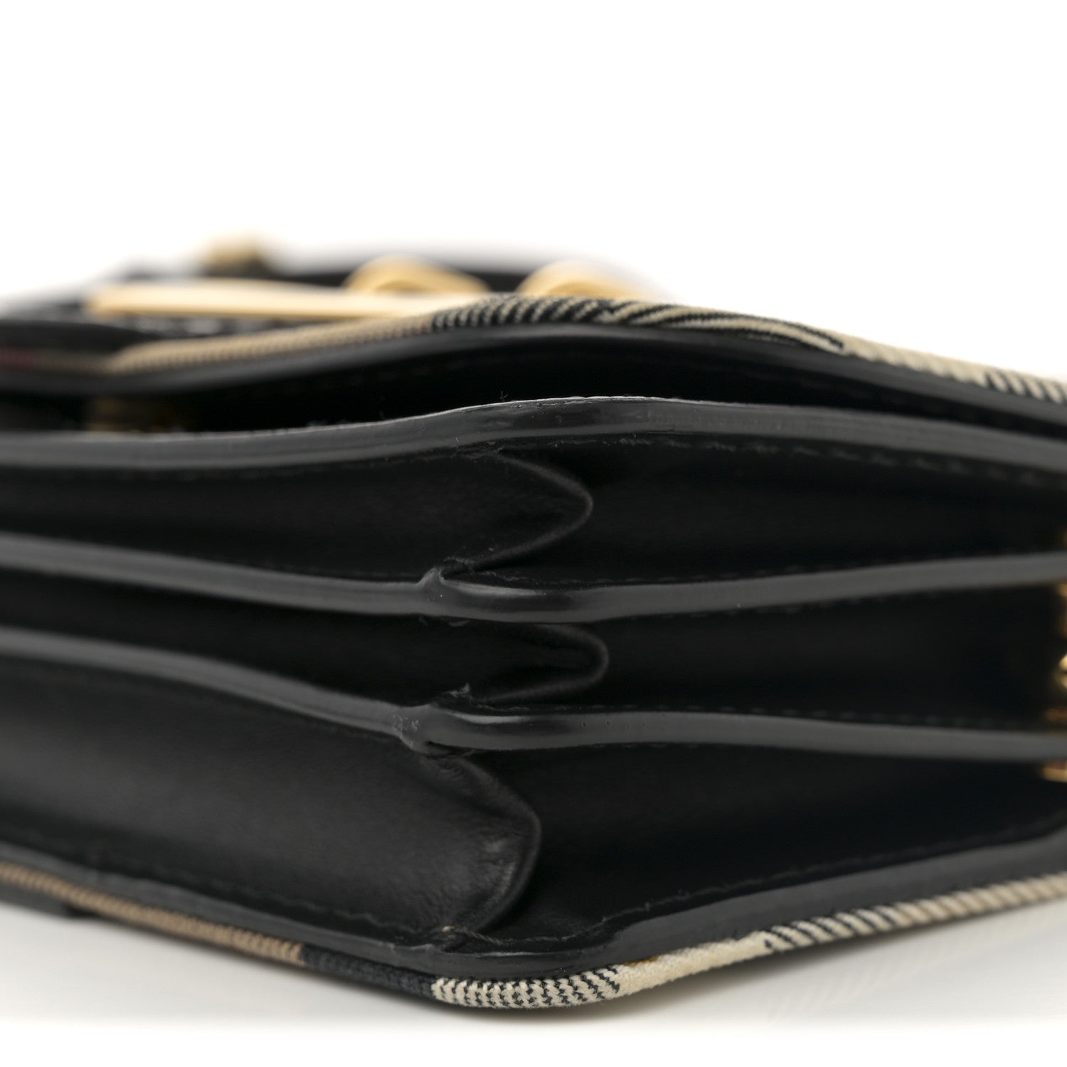 Burberry House Check Bridle Calfskin Small Madison Buckle Bag Black Black 9 of 12