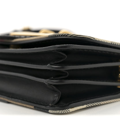 Burberry House Check Bridle Calfskin Small Madison Buckle Bag Black Black 9 of 12