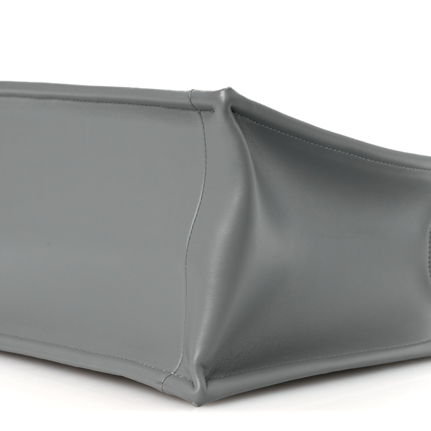 Oblique Chambray Calfskin Medium Book Tote With Strap Grey Latte