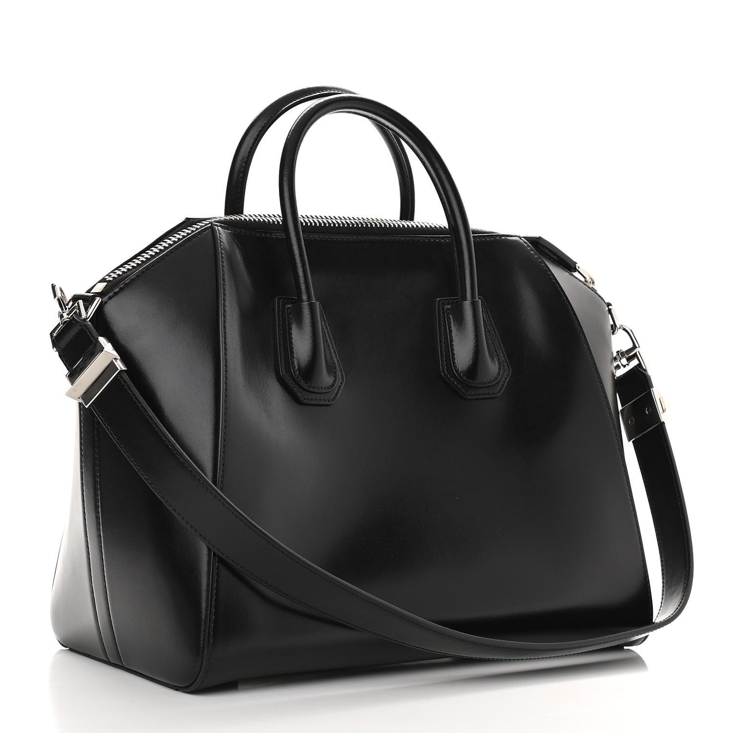 Shiny Lord Calfskin Medium Antigona Black