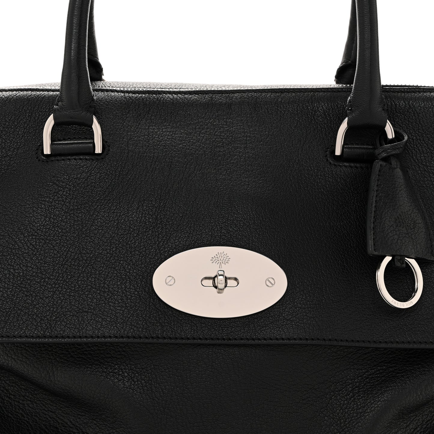 Glossy Goatskin Medium Del Rey Satchel Black