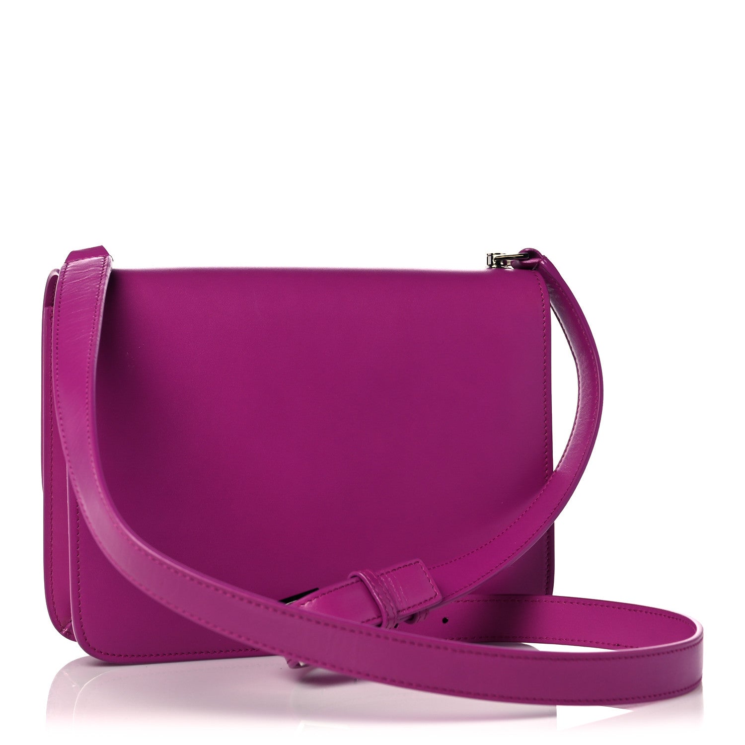 Saint Laurent Smooth Calfskin Le Carre Shoulder Bag Purple 3 of 12