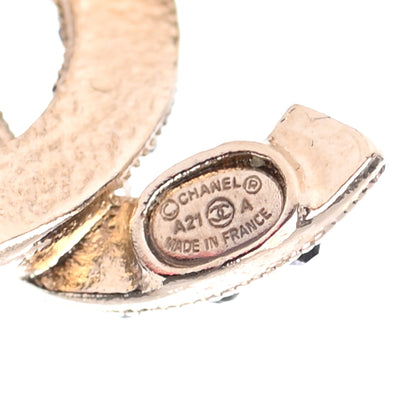 Chanel Resin Pearl CC Earrings Gold Black 4 of 4