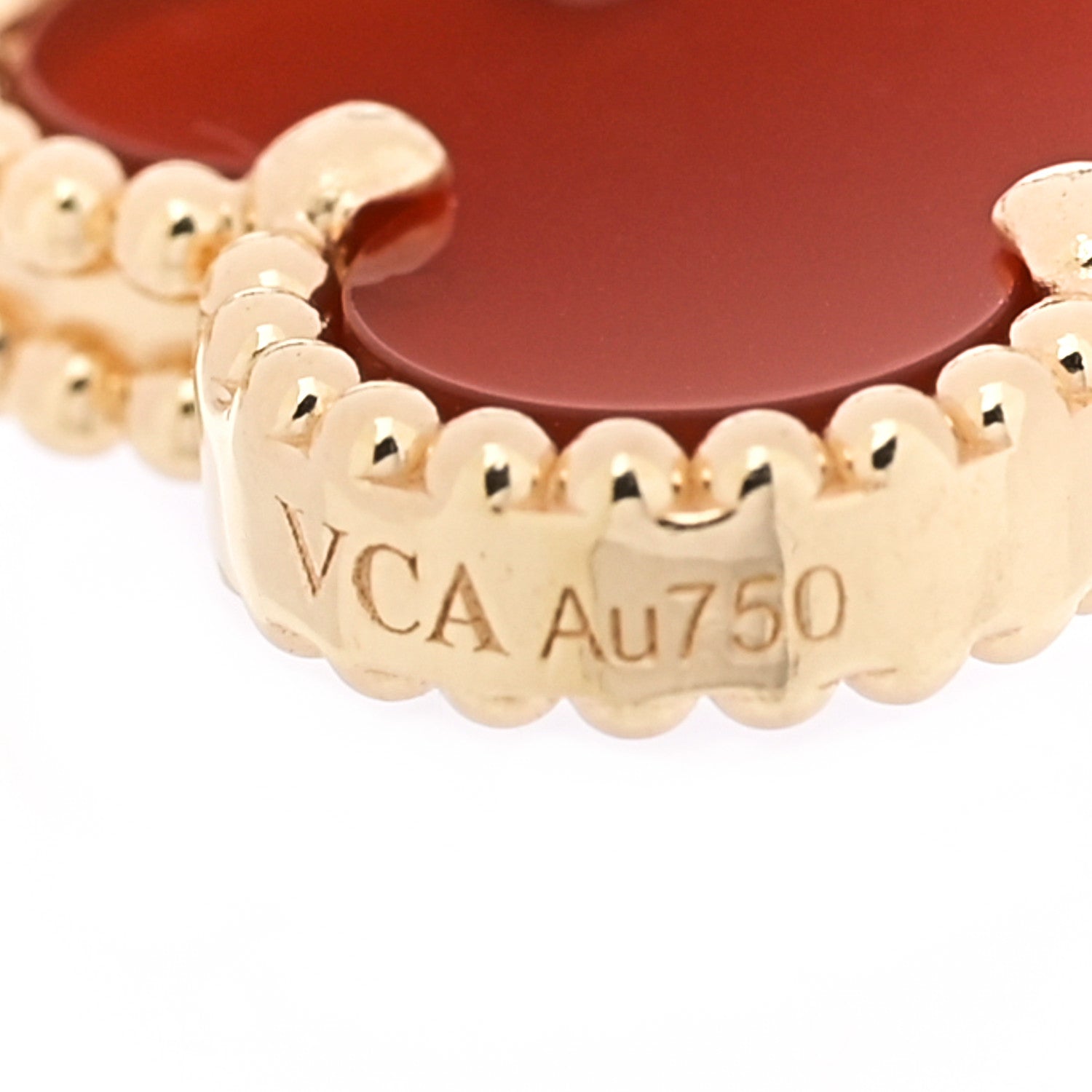Van Cleef & Arpels 18K Yellow Gold Carnelian 5 Motifs Vintage Alhambra Bracelet 3 of 5