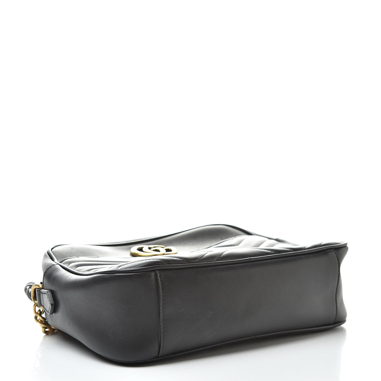 Calfskin Matelasse Medium GG Marmont Chain Shoulder Bag Black