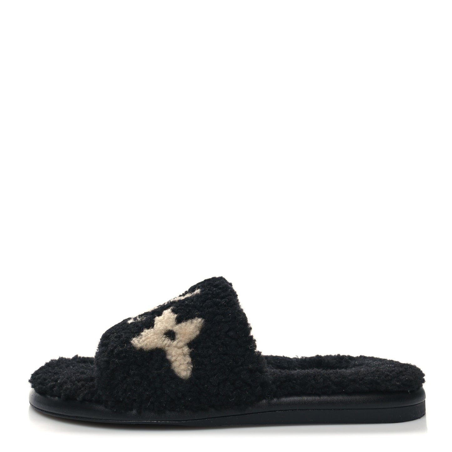 Shearling Magnetic Flat Mule 37 Black