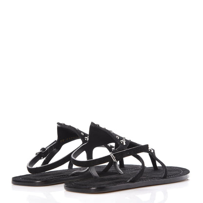 Saint Laurent Suede Studded Ella Sandals 39 Black 4 of 8
