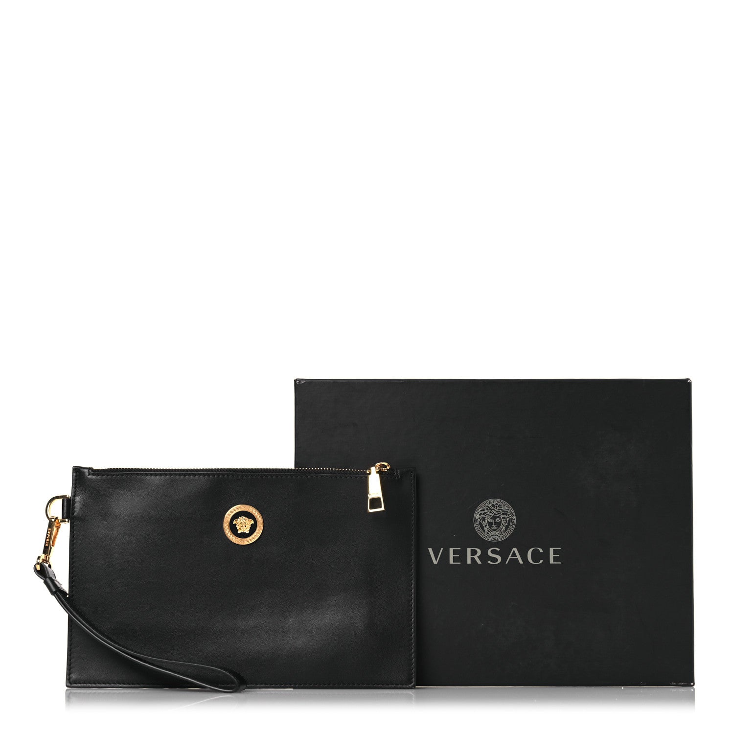 Versace Calfskin La Medusa Large Pouch Black 8 of 8