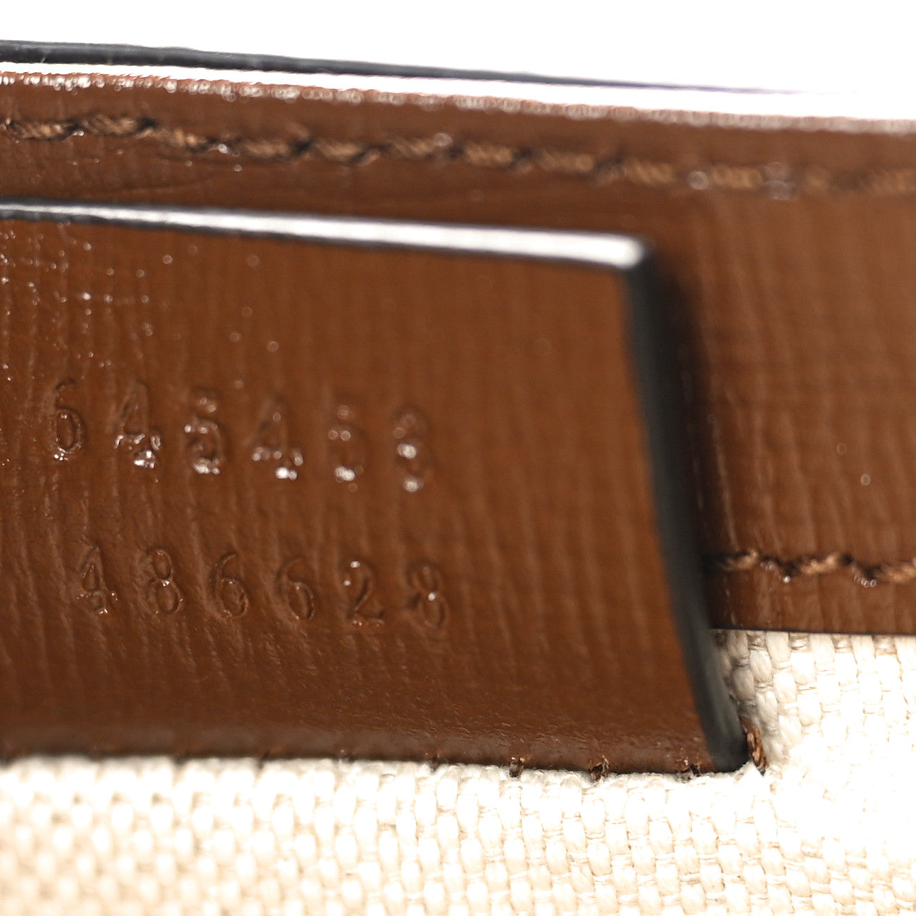 GG Supreme Monogram Azalea Calfskin Mini Horsebit 1955 Foldover Top Handle Bag Beige Ebony Brown Sugar