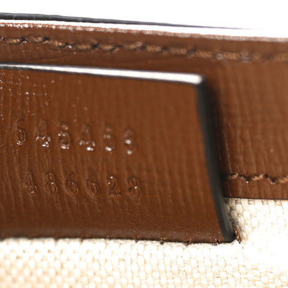 Gucci GG Supreme Monogram Azalea Calfskin Mini Horsebit 1955 Foldover Top Handle Bag Beige Ebony Brown Sugar 7 of 10