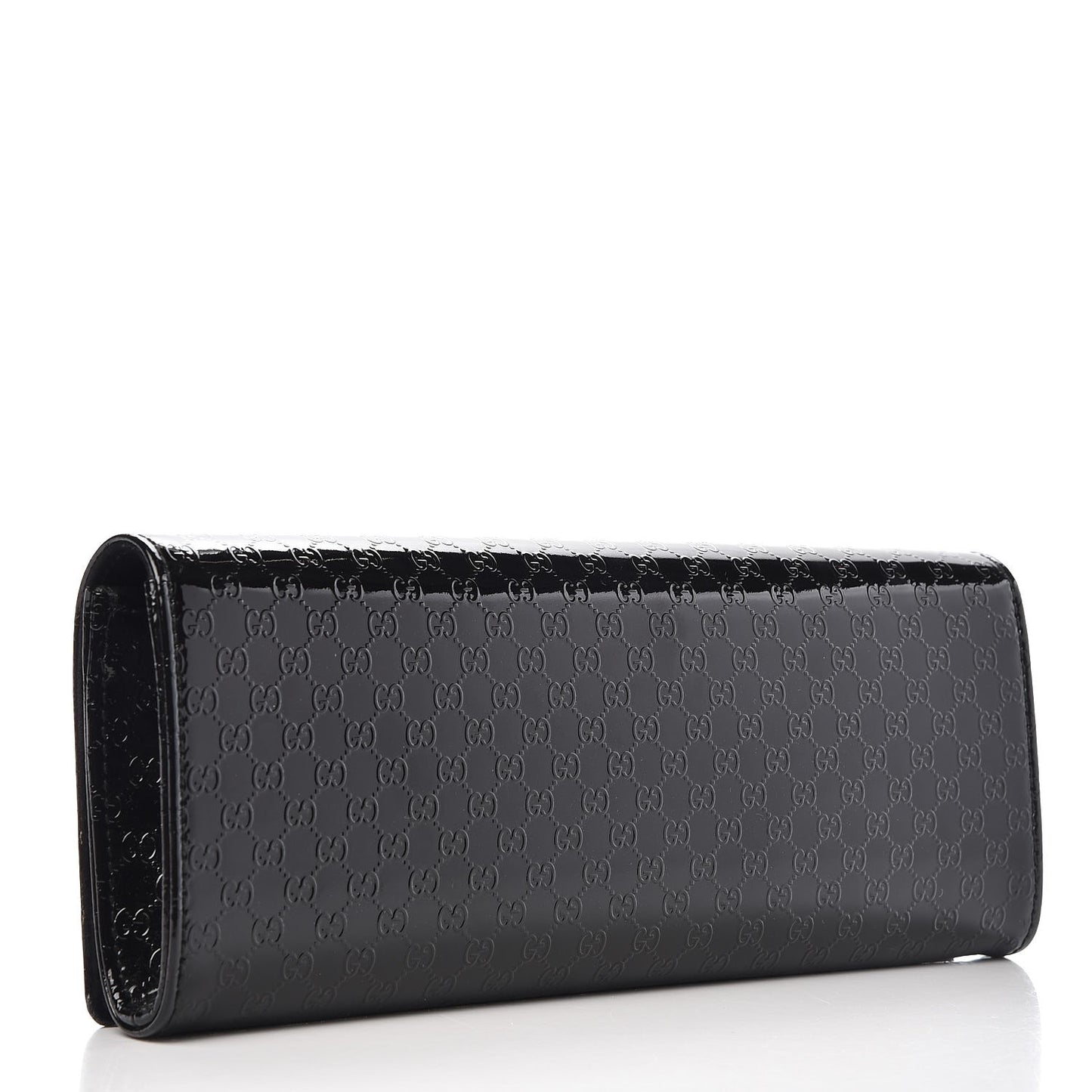 Patent Microguccissima Small Broadway Clutch Black