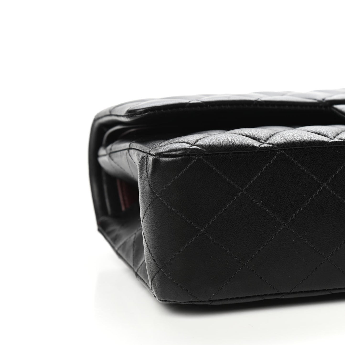 Lambskin Quilted Medium Double Flap Black
