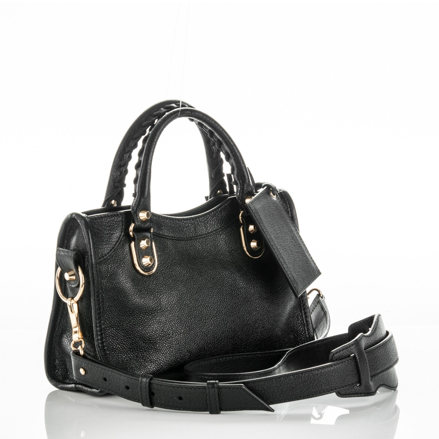 Balenciaga Chevre Gold Metallic Edge Hardware Mini City Black 3 of 9