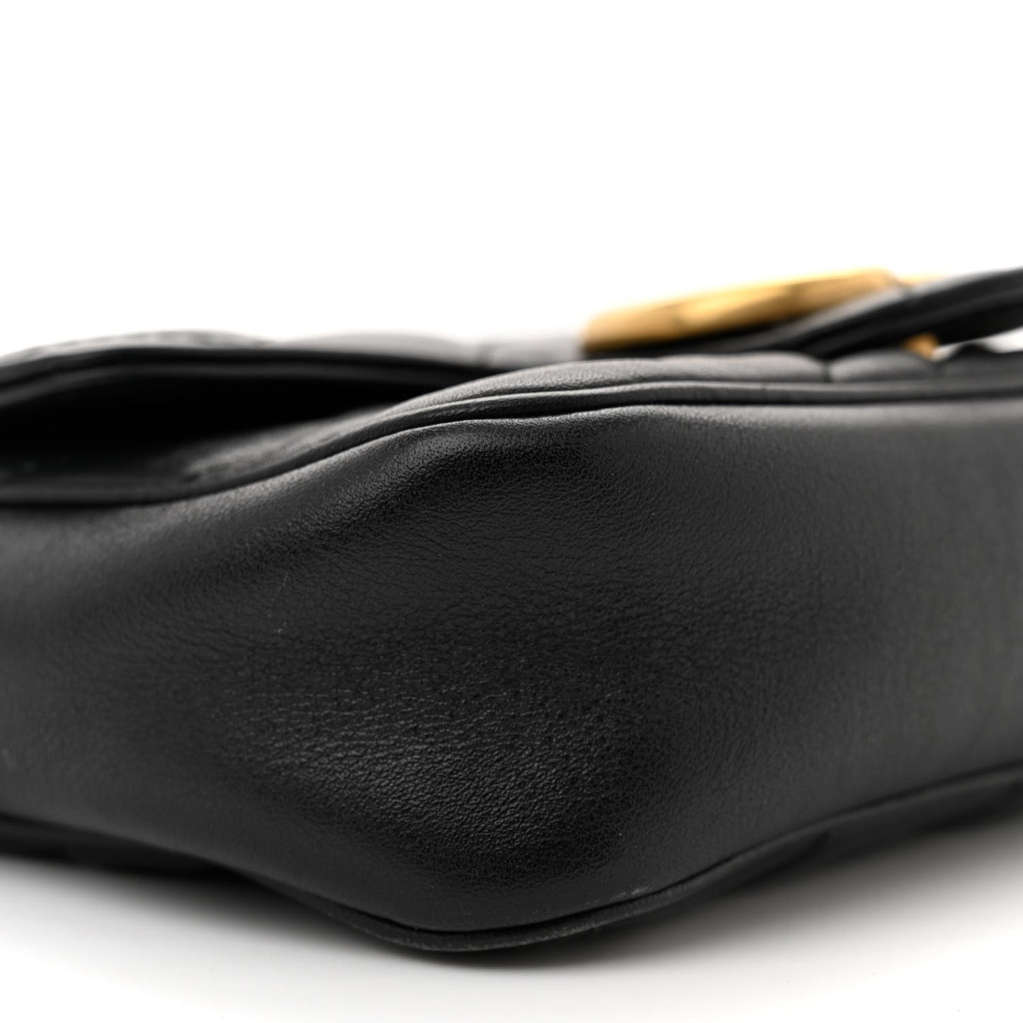 Calfskin Matelasse Super Mini GG Marmont Shoulder Bag Black