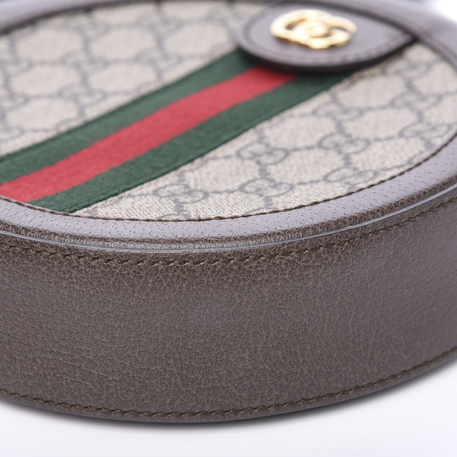 Gucci GG Supreme Monogram Web Mini Ophidia Round Shoulder Bag Brown 8 of 9